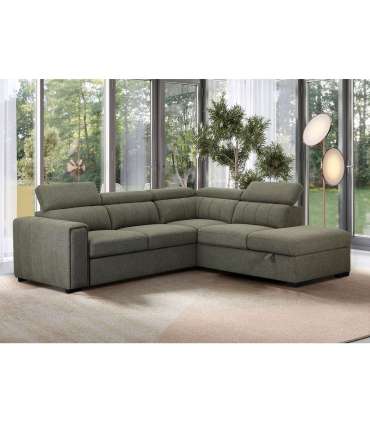 Nurgadiivanvoodi ODELIA-2 PN 263x227xH81/97cm, heleroheline