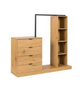 Esikumööbel NOVA 145x40xH137cm, tamm/mus
