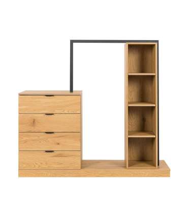 Esikumööbel NOVA 145x40xH137cm, tamm/must