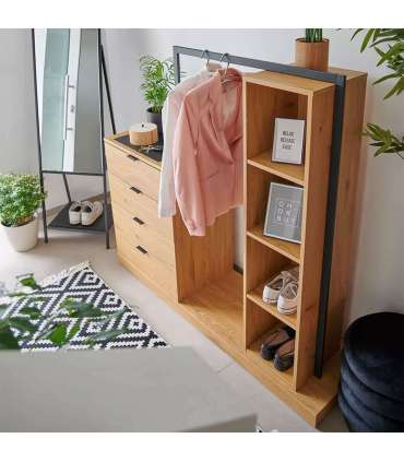 Esikumööbel NOVA 145x40xH137cm, tamm/mus