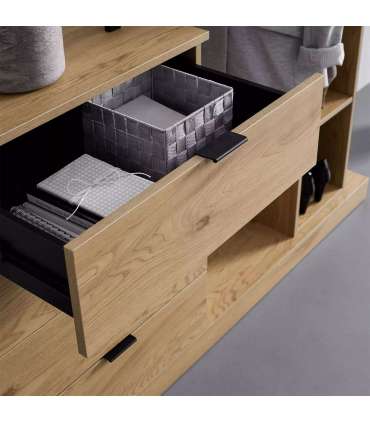 Esikumööbel NOVA 145x40xH137cm, tamm/mus