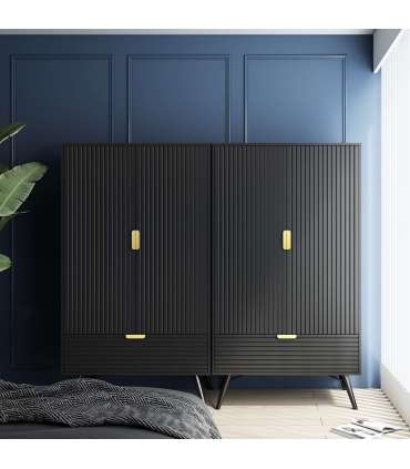 Riidekapp PIXAR 100x56xH175cm, must