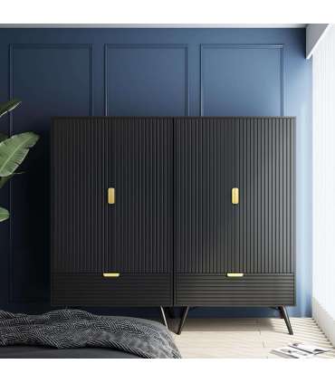 Riidekapp PIXAR 100x56xH175cm, must