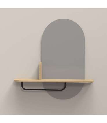 Peegel AALBORG riiuliga 92x15xH93cm, tamm