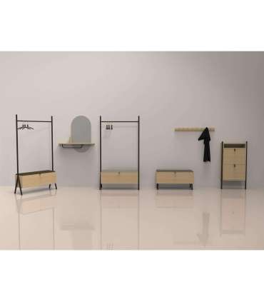 Peegel AALBORG riiuliga 92x15xH93cm, tamm