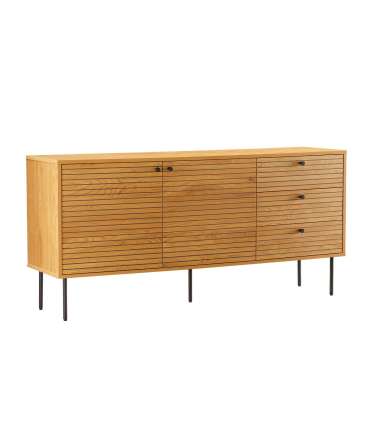 Kummut LINE 150x40xH74cm, tammedekooriga melamiin