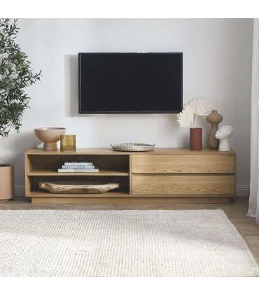 TV laud SACHA 180x40xH43cm, tammedekooriga melamiin