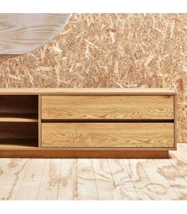 TV laud SACHA 180x40xH43cm, tammedekooriga melamiin