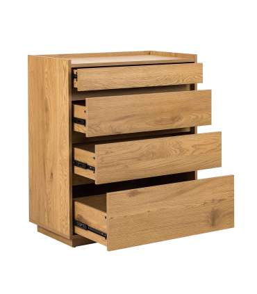 Kummut SACHA 75x40xH89cm, tammedekooriga melamiin