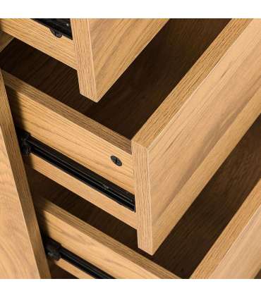 Kummut SACHA 50x40xH109cm, tammedekooriga melamiin