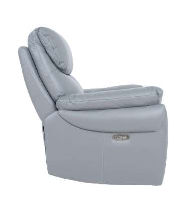 Tugitool BOWEN elektriline recliner 95x86xH102cm, hallikasbeež naturaalne nahk