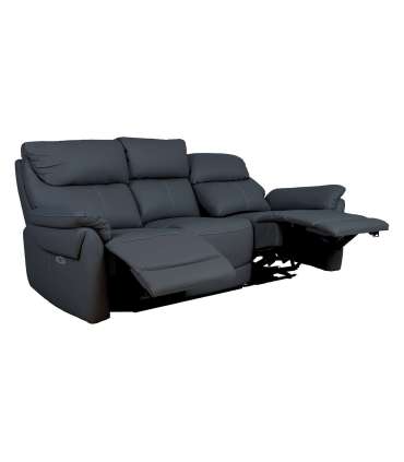 Diivan BOWEN 3-kohaline elektriline recliner 206x86xH102cm, tumehall naturaalne nahk