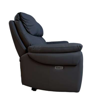 Diivan BOWEN 3-kohaline elektriline recliner 206x86xH102cm, tumehall naturaalne nahk