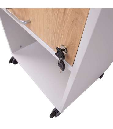 Mobiilne kapp ERGO 70x63xH113,5cm, hallikasvalge, mööbliplaat