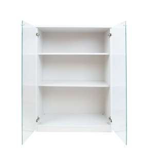 Kapp ERGO 80x44,5xH115,5cm, hallikasvalge, mööbliplaat, klaas