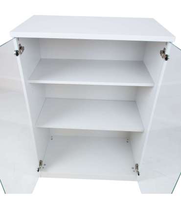 Kapp ERGO 80x44,5xH115,5cm, hallikasvalge, mööbliplaat, klaas