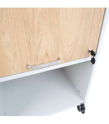 Mobiilne kapp ERGO 56x47xH113,5cm, hallikasvalge, mööbliplaat