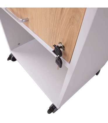 Mobiilne kapp ERGO 56x47xH113,5cm, hallikasvalge, mööbliplaat