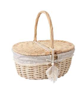 Piknikukorv WILLI TASSEL 40x32xH17/40cm