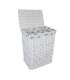 Pesukorv MAX-1, 45x33xH59cm, valge punutis, lilleline kangas