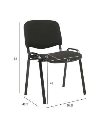 Стул для посетителей ISO 54,5x42,5xH82/47cм, сиденье: ткань, цвет: чёрный, рама: чёрный