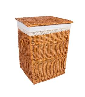 Корзина для белья MAX-1, 44x39xH59см, светло-коричневая, подкладка с кружевом