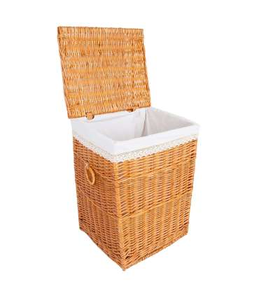 Корзина для белья MAX-1, 44x39xH59см, светло-коричневая, подкладка с кружевом