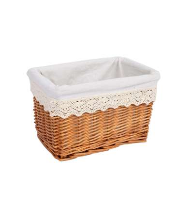 Корзина MAX-5, 30x20xH18см, светло-коричневая, подкладка с кружевом