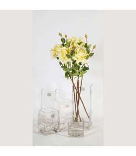 Ваза IN HOME 13x13xH30см, стеклянная, прозрачная