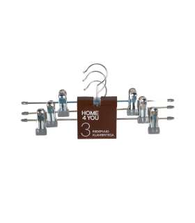 Riidepuud 3tk/komplektis, klambritega, hall PVC