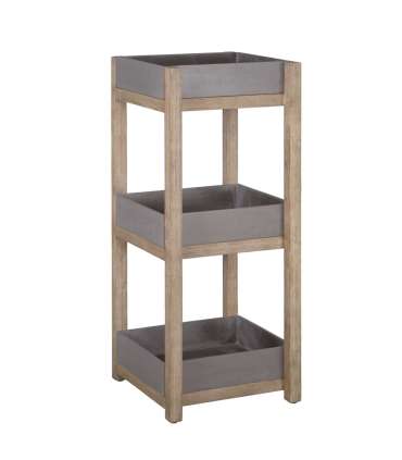 Полка SANDSTONE 40x40xH97cм, полки: композитный камень, цвет: коричневый, ножки: акации