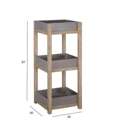 Полка SANDSTONE 40x40xH97cм, полки: композитный камень, цвет: коричневый, ножки: акации