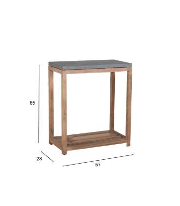 Riiul SANDSTONE 57x28xH65cm, hall fiibertsement, puidust raam