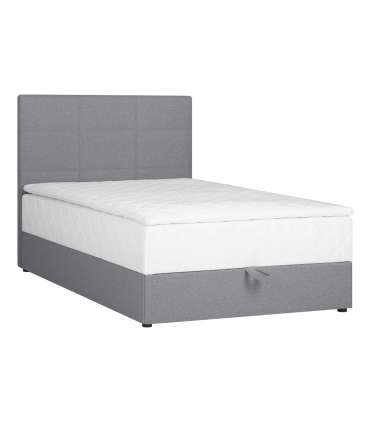 Kontinentaalvoodi LEVI 120x200cm, madratsiga, hall, 123x210xH114,5cm