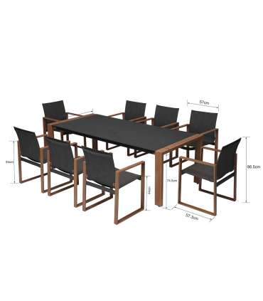 Aiamööblikomplekt DUISBURG laud ja 8 tooli