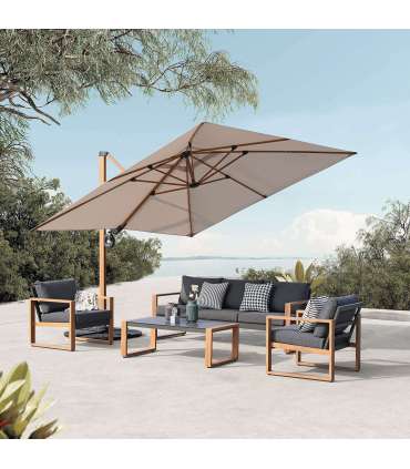 Aiamööblikomplekt DUISBURG laud, diivan ja 2 tugitoolid