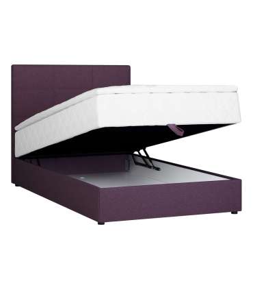 Kontinentaalvoodi LEVI 120x200cm, madratsiga, tumeroosa, 123x210xH114,5cm