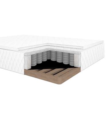 Kontinentaalvoodi LEVI 120x200cm, madratsiga, tumeroosa, 123x210xH114,5cm