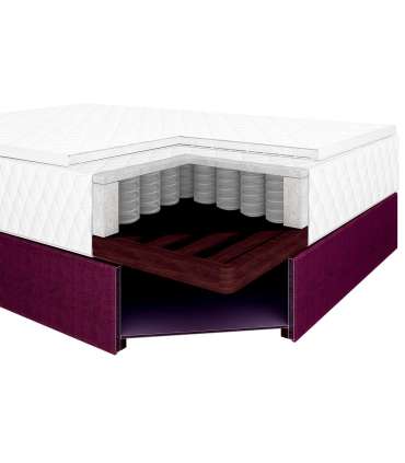 Kontinentaalvoodi LEVI 120x200cm, madratsiga, tumeroosa, 123x210xH114,5cm