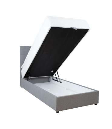 Континентальная кровать LEVI 90x200см, с матрасом, серый