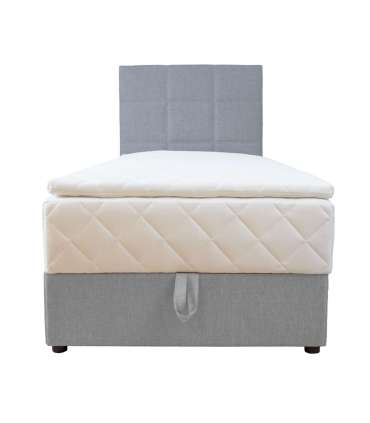 Континентальная кровать LEVI 90x200см, с матрасом, серый