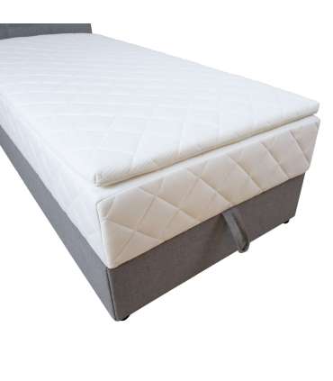 Континентальная кровать LEVI 90x200см, с матрасом, серый