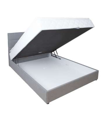 Континентальная кровать LEVI 140x200см, с матрасом, серый