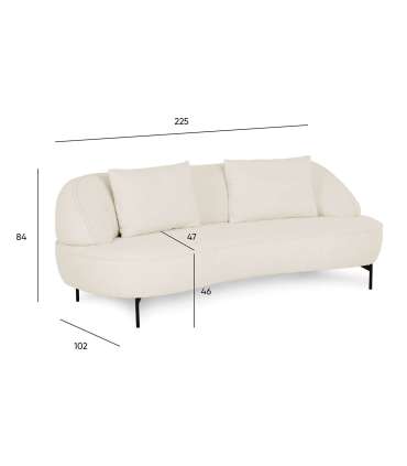 Diivan CAMRY 225x107xH84cm, kreem