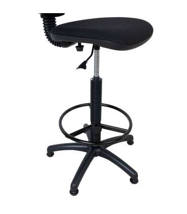 Kõrge töötool SMART, 46x46,5xH109-132,5cm, must, kangas, plastik