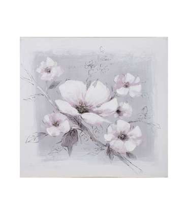 Õlimaal 60x60cm, valged lilled