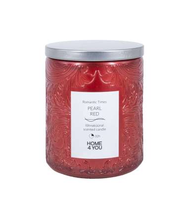 Klaasküünal ROMANTIC TIMES H9cm, pärlpunane, vanilje ja kaneel