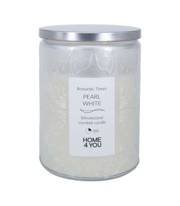 Свеча в стеклянной банке ROMANTIC TIMES H11см, жемчужно-белая