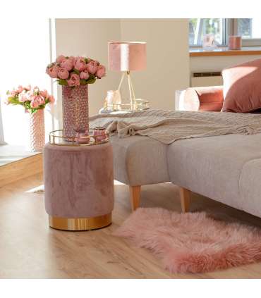 Пуф LA PERLA D35xH42см, материал покрытия: бархатная ткань, цвет: старо-розовый