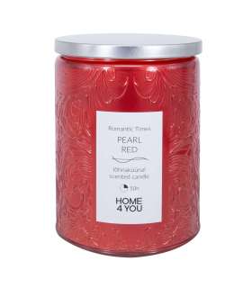 Klaasküünal ROMANTIC TIMES H11cm, pärlpunane, vanilje ja kaneel